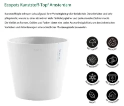 Ecopots Kunststoff-Topf Amsterdam, rund