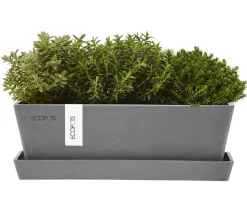 Ecopots Kunststoff-Topf Bruges mit Untersetzer, rechteckig