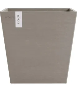 Ecopots Kunststoff-Topf Rotterdam mit Rollen und Wassersystem, quadratisch