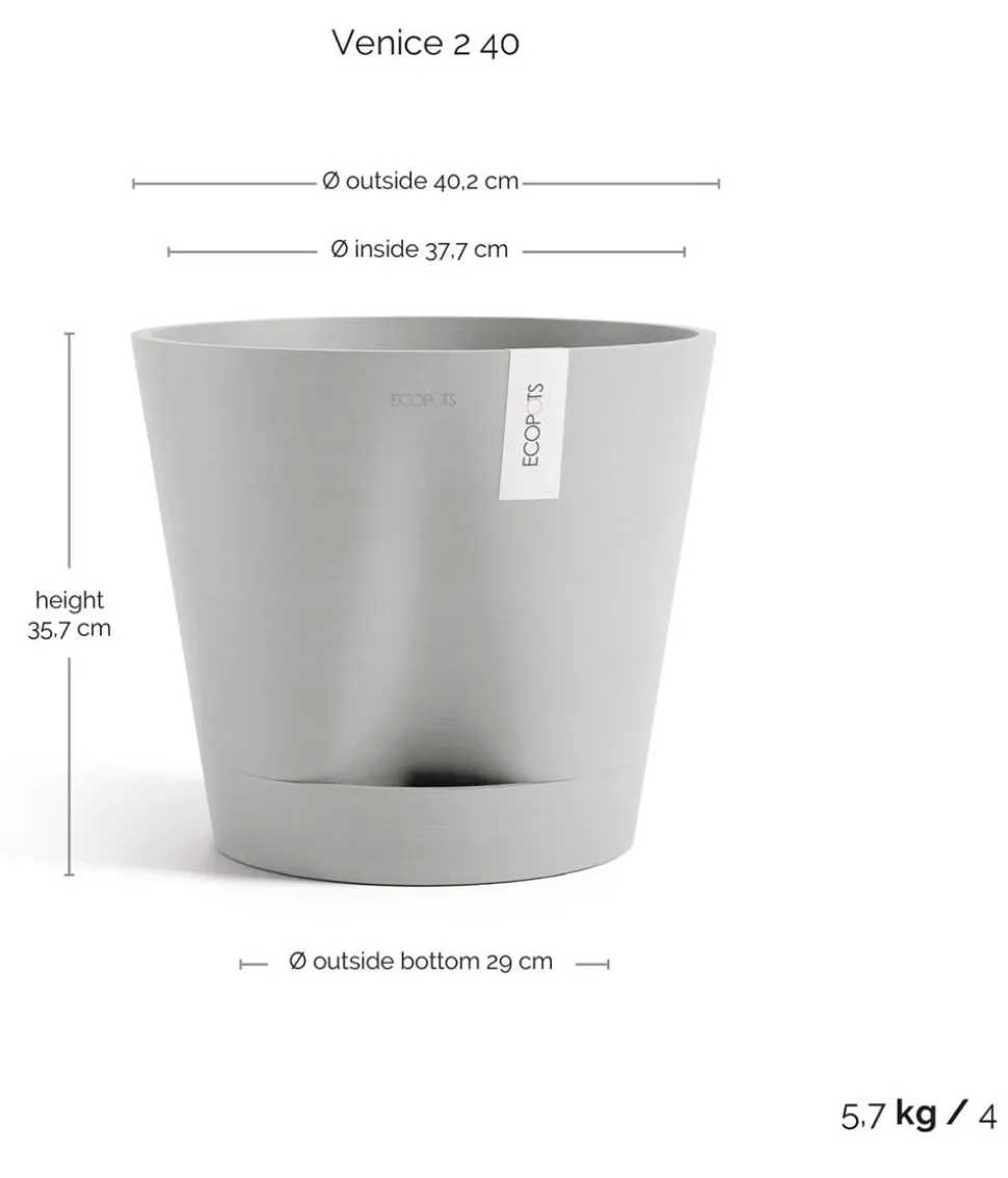 Ecopots Kunststoff-Topf Venice 2, rund