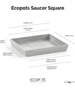 Ecopots Kunststoff-Untersetzer Rotterdam, quadratisch
