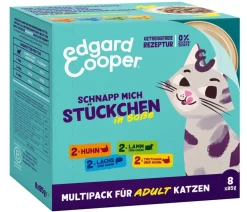 Edgard & Cooper Nassfutter für Katzen Mischpaket Stückchen in Soße Adult, 6 x 8x85 g
