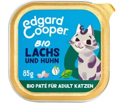Edgard & Cooper Nassfutter für Katzen Bio Lachs & Hund Paté Adult, 16 x 85 g