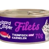 Edgard & Cooper Nassfutter für Katzen Wildfang-Thunfisch & Garnele Filets, 24 x 70 g