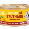 Edgard & Cooper Nassfutter für Katzen Freilauftruthahn & Freilaufhuhn Stückchen in Soße Adult, 18 x 85 g
