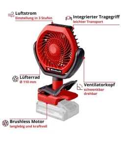 Einhell Akku-Ventilator GC-CF 18/110 Li-Solo