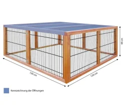 Elmato® Freilaufgehege Deluxe, ca. B120/H48/T120 cm