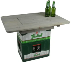 Esschert Holz-Bierkistentisch-Aufsatz mit Deckel, ca. B78/H11/T57 cm