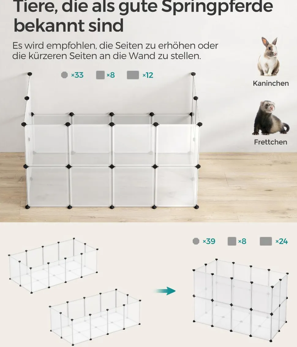 Feandrea Freigehege aus Kunststoff, ca. B143/H46/T73 cm