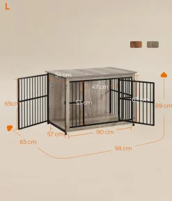 Feandrea Hundekäfig, greige, ca. B98/H69/T65 cm