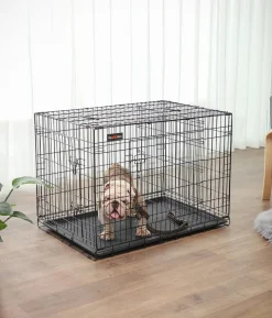 Feandrea Hundekäfig mit Trennwand, ca. B107/H77,5/T70 cm