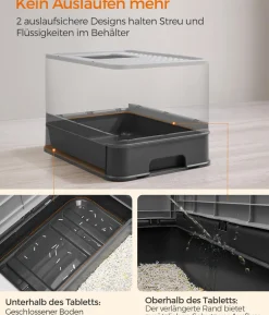 Feandrea Katzenklo mit Deckel, ca. B42,5/H37,8/T54,3 cm