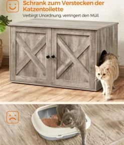 Feandrea Katzenklo-Schrank mit Türen, ca. B80/H49,2/T53 cm