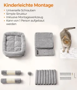 Feandrea Kratzbaum mit zwei Höhlen M, ca. B60/H74/T39 cm