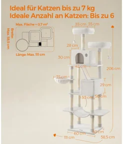 Feandrea Kratzbaum XXL, ca. B60/H206/T50 cm