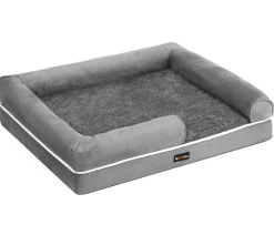 Feandrea Orthopädisches Hundebett, rechteckig, hellgrau, ca. B91/H20/T71 cm