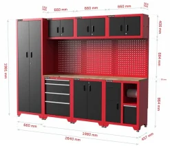 FEISTOS Werkzeugschrank Juno 3, ca. B264/H198/T45,7 cm