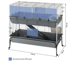 ferplast Nagerheim Rabbit 120 Double, grau, ca. B118/H117/T58 cm