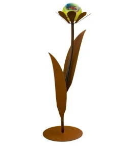 Ferrum Metall-Blume Jessy mit Glaskugel, ca. H77 cm