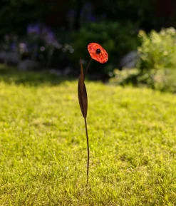 Ferrum Metall/Glas-Mohnblume, ca. H70 cm