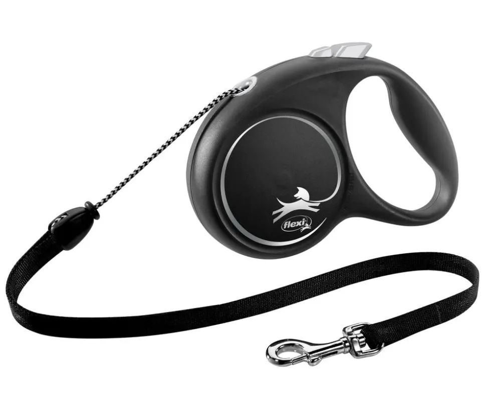 flexi® Hundeleine Seil-Leine Black Design, Medium, 5 m