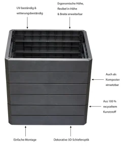 Garantia Kunststoff-Hochbeet Ergo Stone inkl. Wassersparsystem