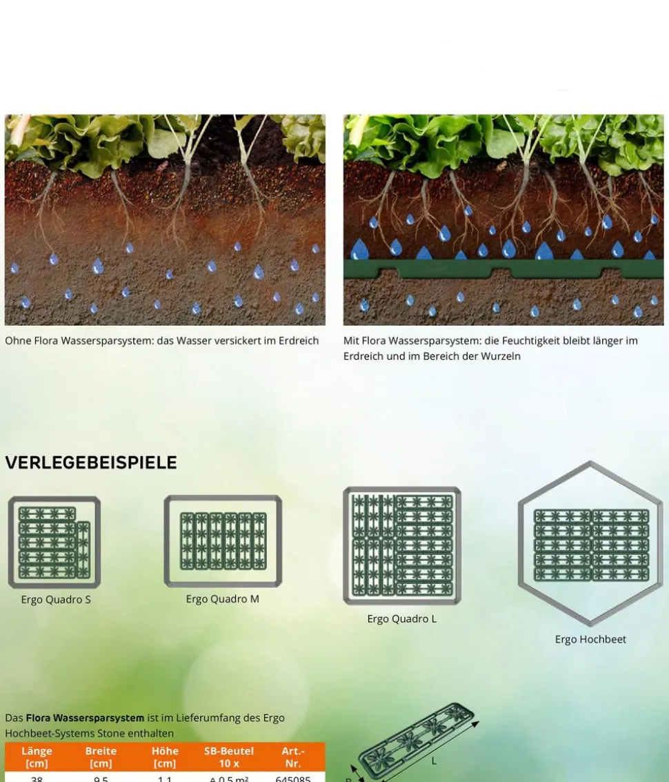 Garantia Kunststoff-Hochbeet Ergo Stone inkl. Wassersparsystem