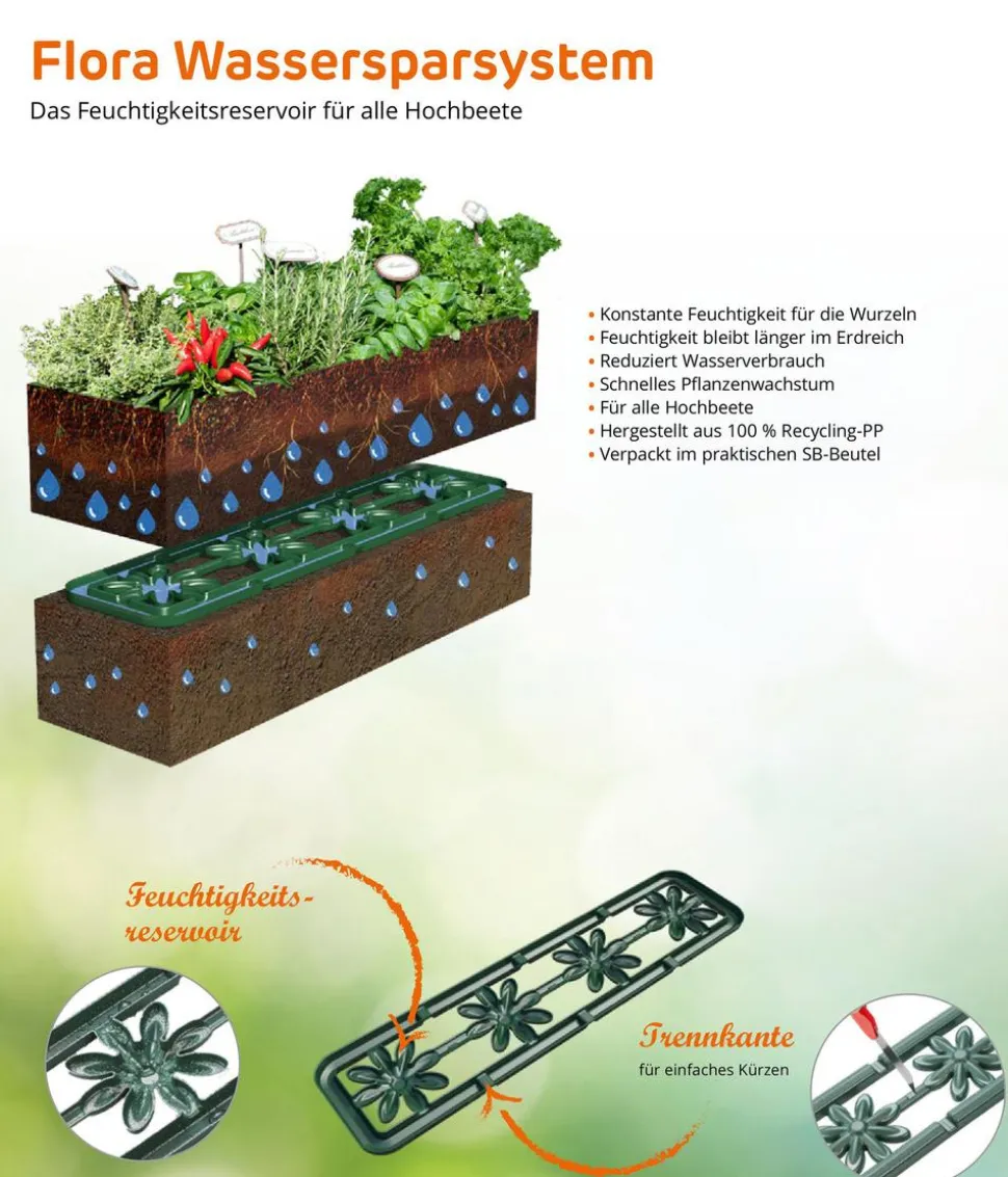 Garantia Kunststoff-Hochbeet Ergo Stone inkl. Wassersparsystem