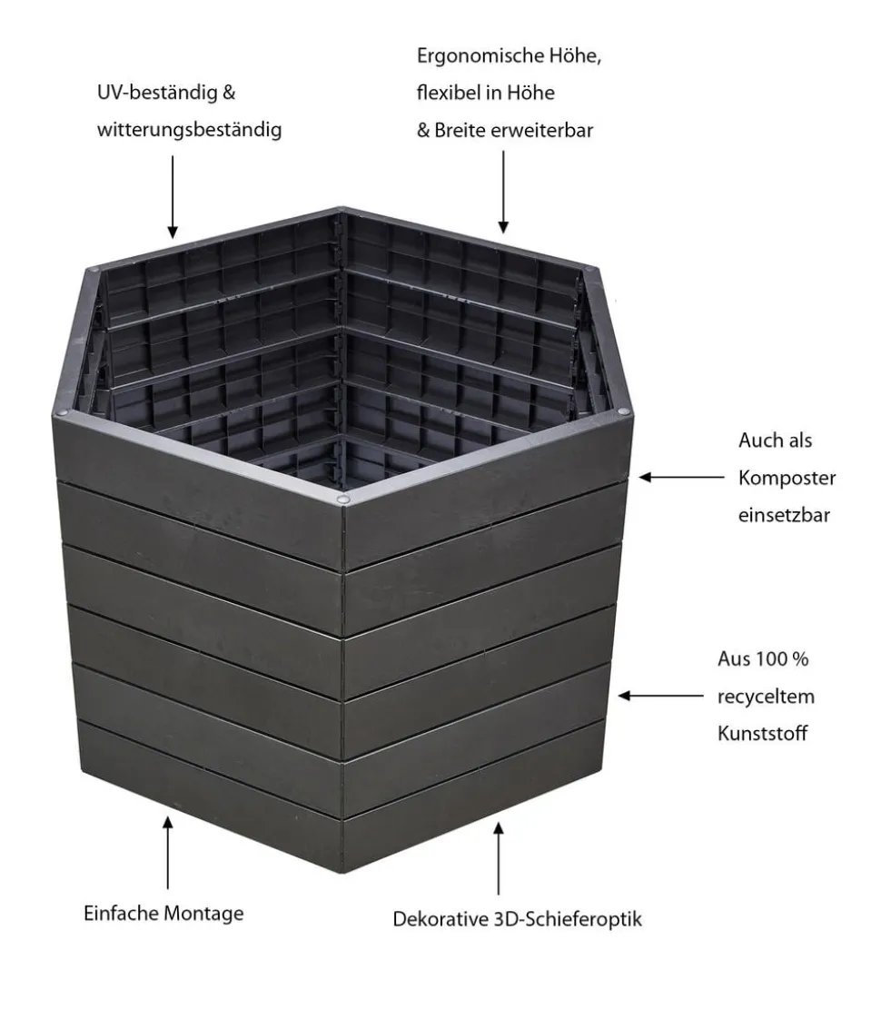 Garantia Kunststoff-Hochbeet Ergo Stone inkl. Wassersparsystem
