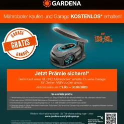 GARDENA Mähroboter smart SILENO free 600 m² Set, ca. B43/H63/T26 cm