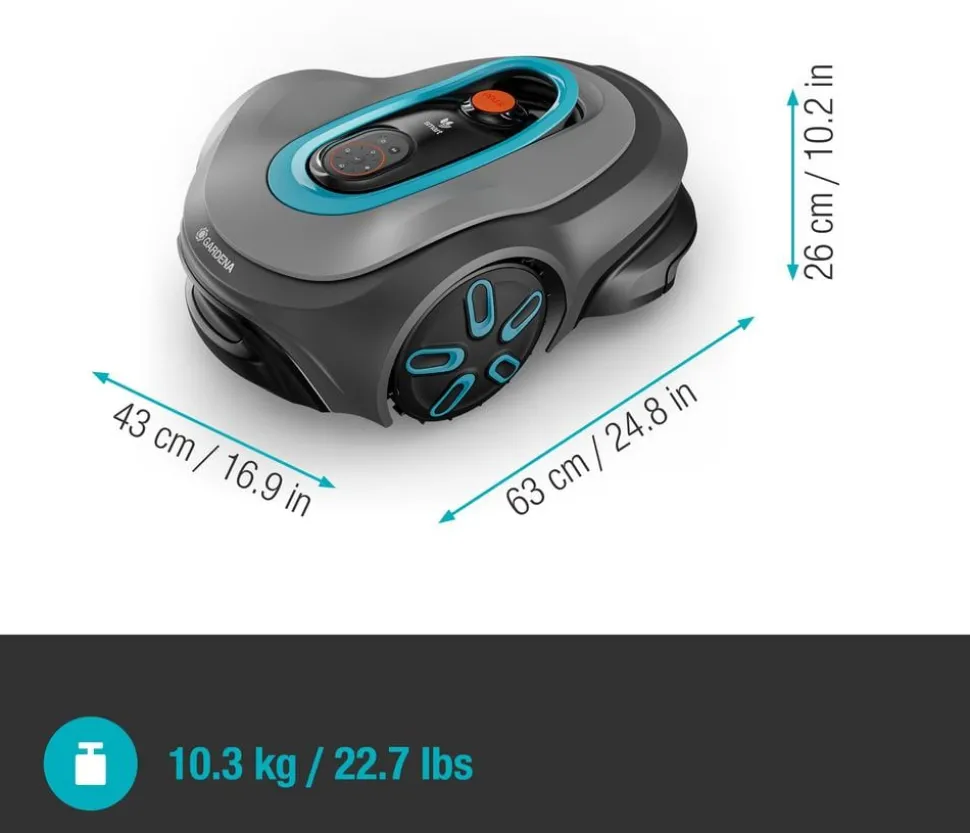 GARDENA Mähroboter smart SILENO max 1.500 m², ca. B43/H63/T26 cm