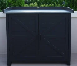 Habau Holz-Gartenschrank Roger, anthrazit, ca. B98/H95/T48 cm