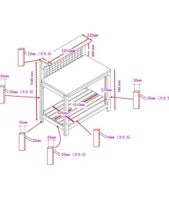 Habau Pflanztisch, ca. B101/H117/T55 cm