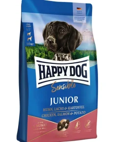 Happy Dog Trockenfutter für Hunde Supreme Sensible Junior, Huhn, Lachs & Kartoffel
