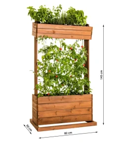 Hecht Holz-Hochbeet Cube 2, braun, ca. B82/H145/T50 cm