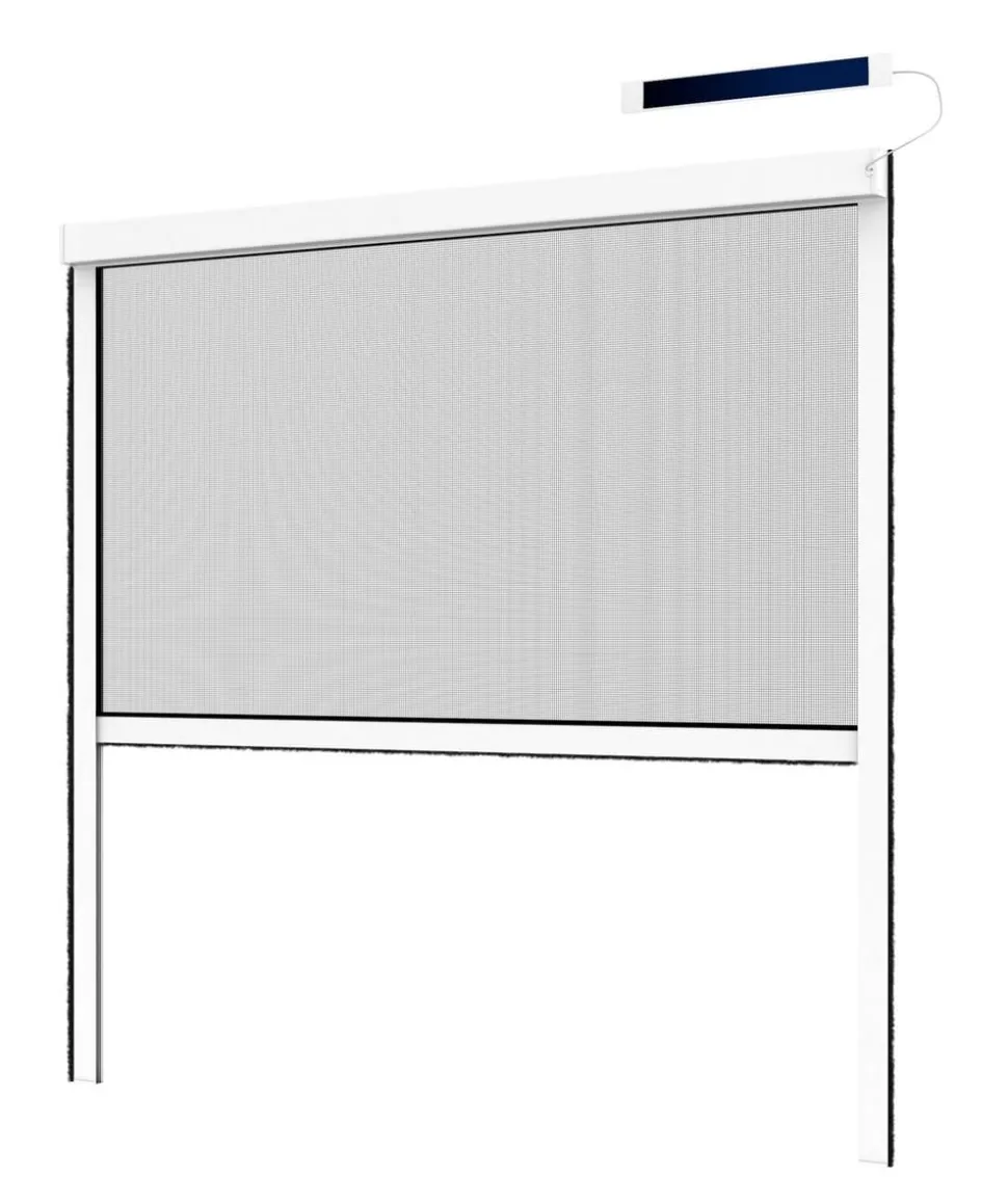 Hecht Insektenschutzrollo elektrisch, inkl. Solarpanel, ca. B130/H160 cm