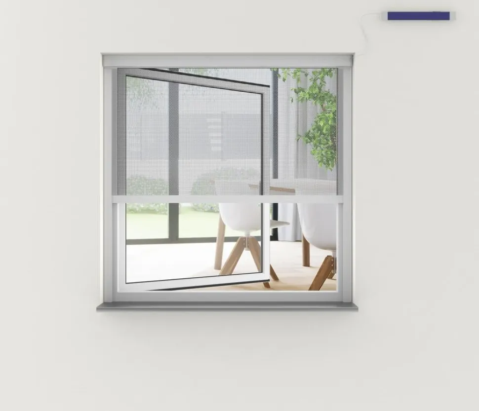 Hecht Insektenschutzrollo elektrisch, inkl. Solarpanel, ca. B110/H220 cm