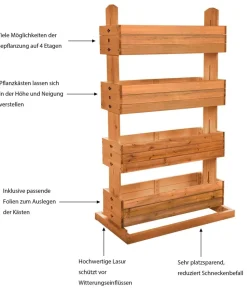 Hecht Vertikales Holz-Hochbeet Cube 4, ca. B82/H145/T50 cm
