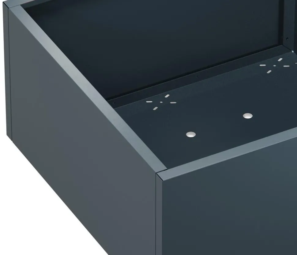 Herstera Metall-Pflanzkasten Cube Low, quadratisch, anthrazit, ca. B100/H50/T100 cm
