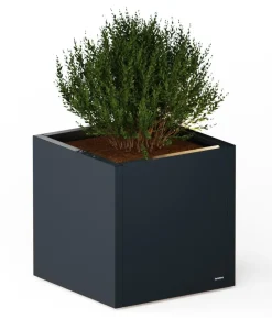 Herstera Metall-Pflanzkasten Cube Edge LED, rechteckig, anthrazit, ca. B150 cm