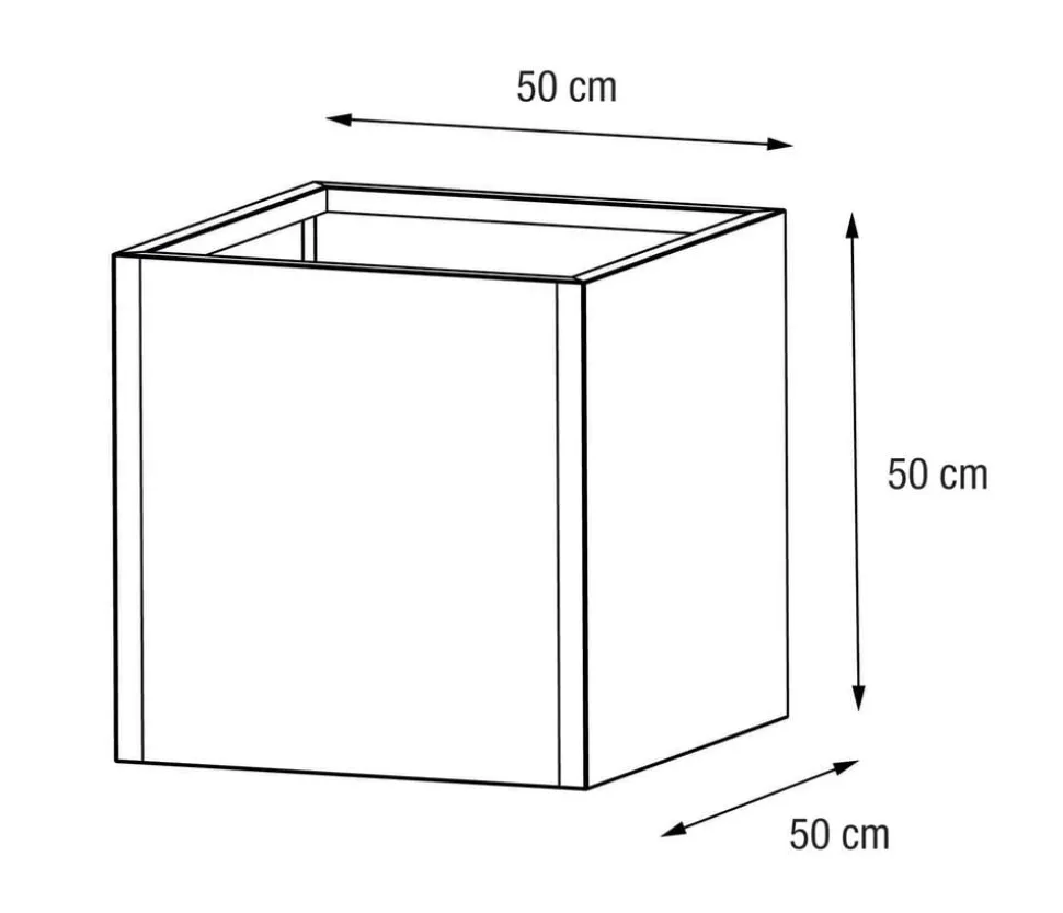 Herstera Metall-Pflanzkasten Cube LED, quadratisch, anthrazit