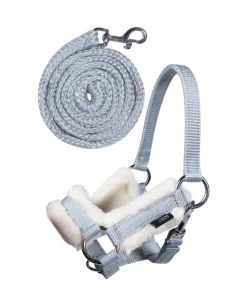 HKM KIDS Hobby Horsing Halfter und Strick, grau
