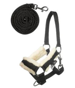HKM KIDS Hobby Horsing Halfter und Strick, schwarz