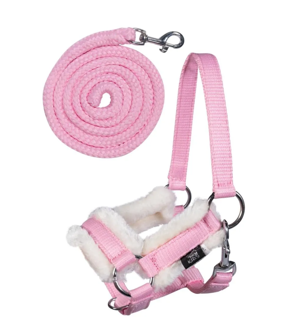 HKM KIDS Hobby Horsing Halfter und Strick, rosa