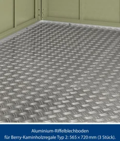 Hörmann Aluminium-Riffelblechboden für Berry-Kaminholzregal