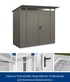 Hörmann Berry-Gerätehaus Classic-P Typ 1, ca. B247,9/H228,6/T153 cm