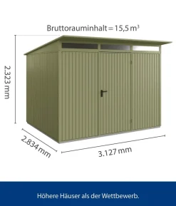 Hörmann Berry-Gerätehaus Classic-P Typ 3, ca. B312,7/H232,3/T283,4 cm