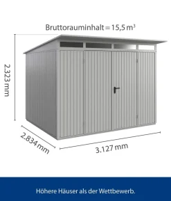 Hörmann Berry-Gerätehaus Classic-P Typ 3, ca. B312,7/H232,3/T283,4 cm