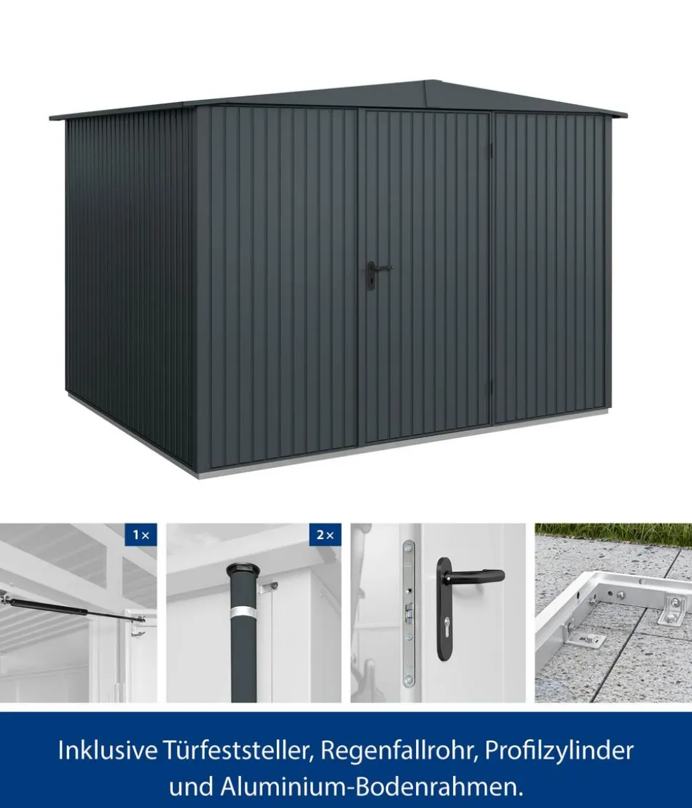 Hörmann Berry-Gerätehaus Classic-S Typ 3, ca. B323,6/H219,4/T247,7 cm