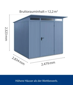 Hörmann Berry-Gerätehaus Classic-P Typ 2, ca. B247,9/H232,3/T283,4 cm